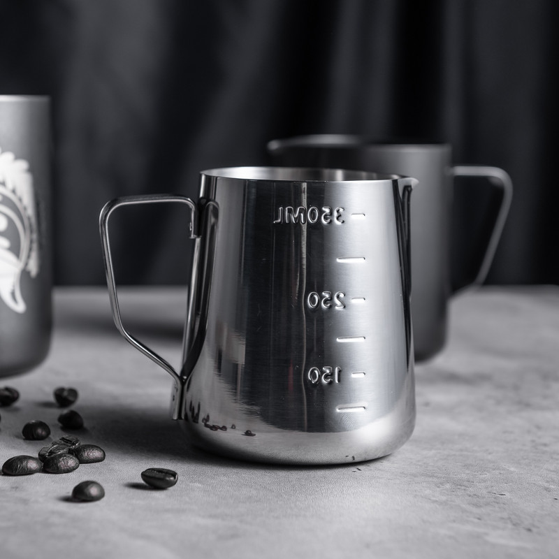 Rozsdamentes acél tejhabos kancsó, eszpresszó gőzölő kávé Barista kézműves latte csésze cappuccino tejkancsó tejhabosító kancsó