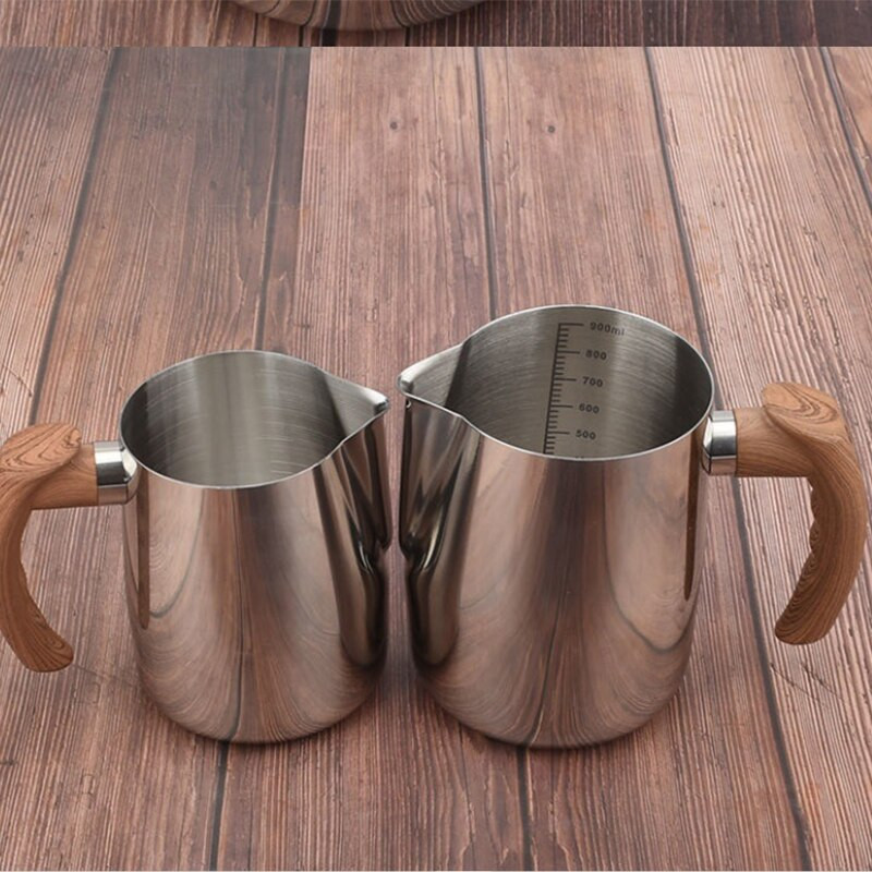 1 db-os habosító kancsó kávé tejeskávé tartály kancsó rozsdamentes acél húzható virágcsésze tejhabosítók és Latte Art konyhai eszközök