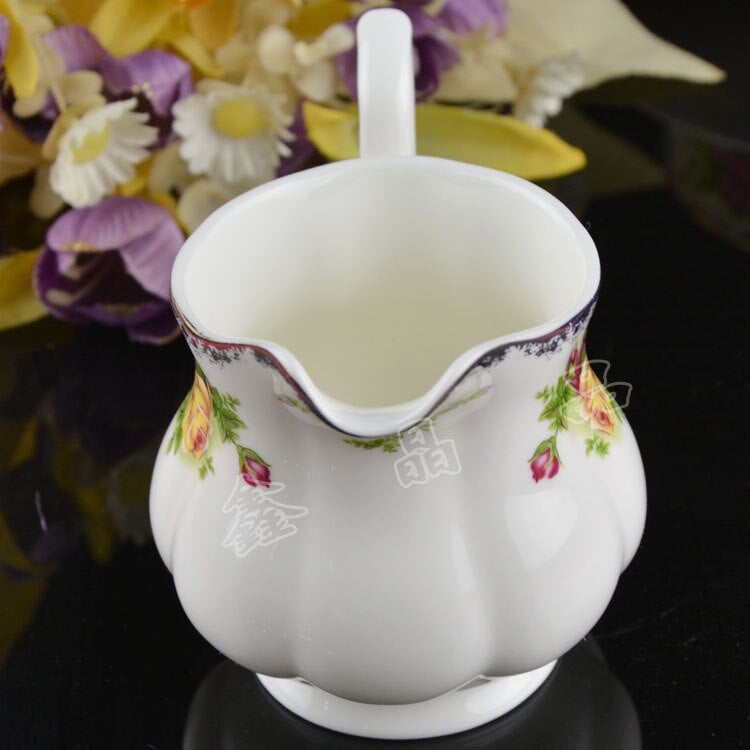 Βρετανική δημιουργική Bone China δοχείο γάλακτος κεραμικό Ευρωπαϊκό δοχείο αποθήκευσης γάλακτος καφέ αξεσουάρ καφέ κύπελλο γάλακτος ΦΠΑ