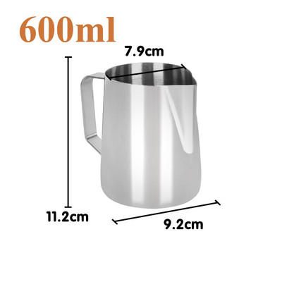 350/600ml Kávétejhabosító Kancsó Latte Art készítő csésze habosító kancsó Olasz eszpresszó tejszínhabosító Kávéfőzési Kiegészítők