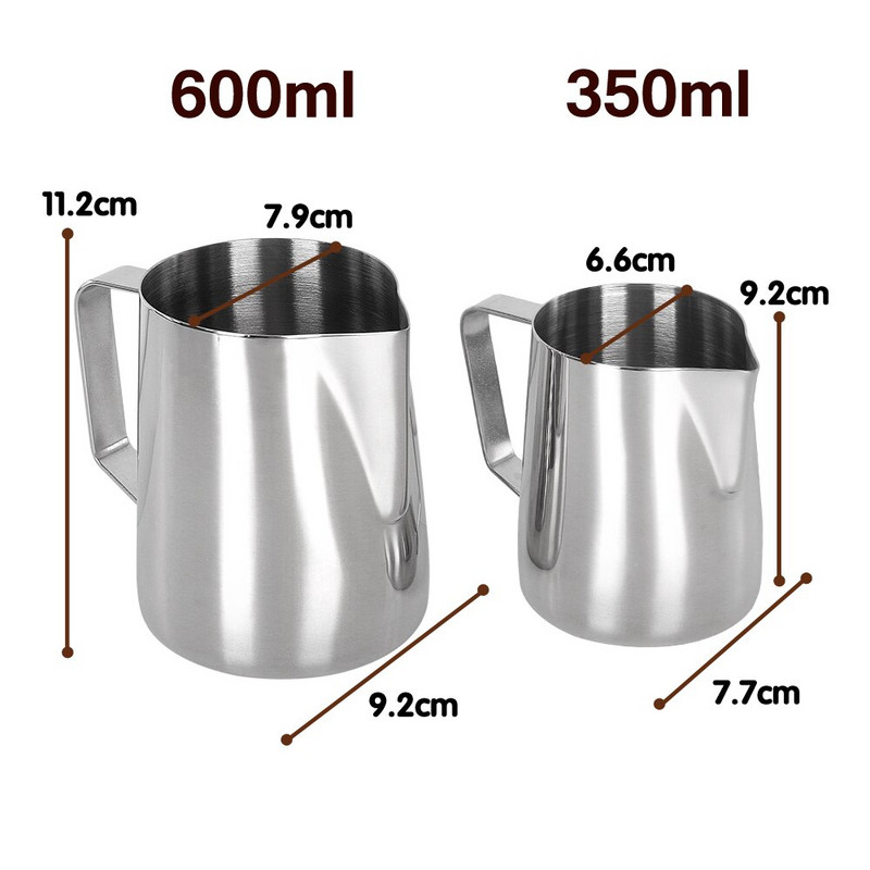 350/600ml Kávétejhabosító Kancsó Latte Art készítő csésze habosító kancsó Olasz eszpresszó tejszínhabosító Kávéfőzési Kiegészítők