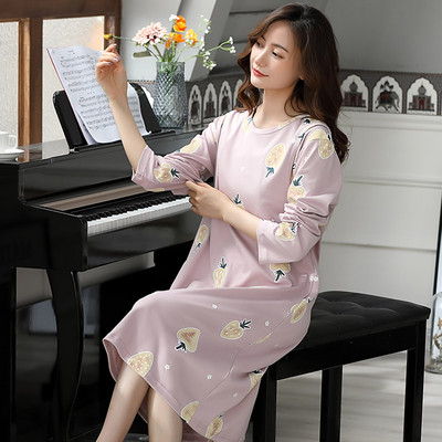 Cămașă de noapte de damă cu mâneci lungi pentru mamele care alăptează