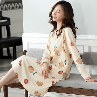 Cămașă de noapte de damă cu mâneci lungi pentru mamele care alăptează