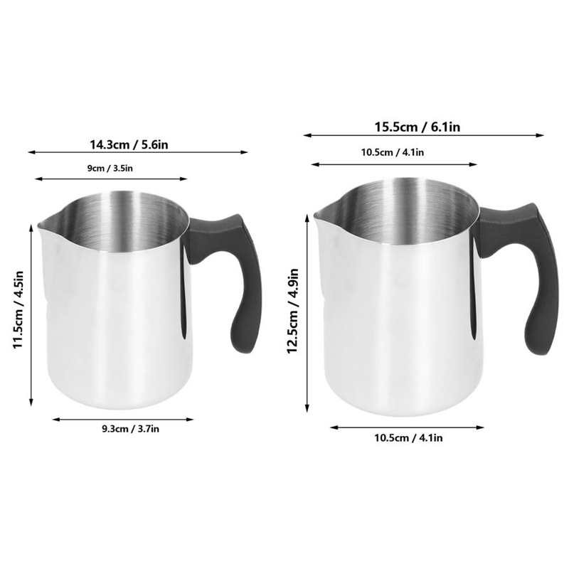 Tejhabosító kancsó sima Latte Art rozsdamentes acél, könnyen tisztítható tejhabos kancsó kávé szerelmeseinek