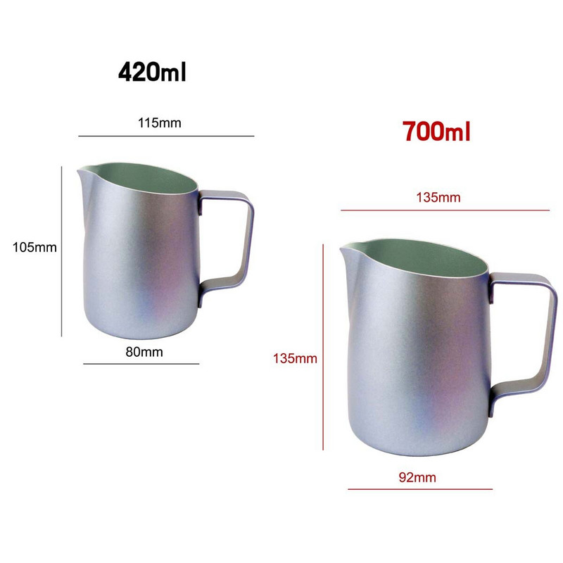 Oală de cafea din spumă din oțel inoxidabil ghiveci cu flori cappuccino ceașcă de lapte ceașcă de cafea oală de spumă de lapte ulcior de lapte ulcior de spumă de lapte