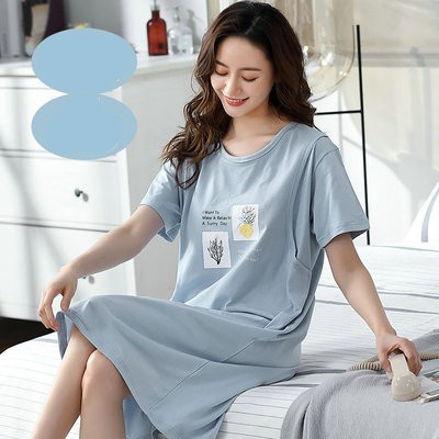 Нов модел дамска нощница с овално деколте и къс ръкав за кърмачки 