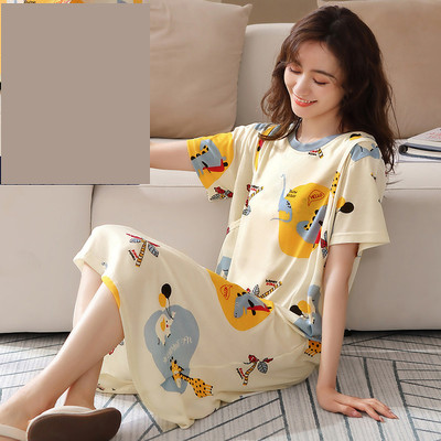 Нов модел дамска нощница с овално деколте и къс ръкав за кърмачки 