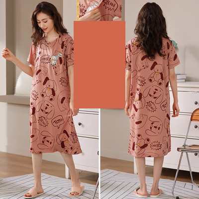 Нов модел дамска нощница с овално деколте и къс ръкав за кърмачки 