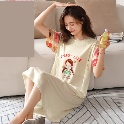 Нов модел дамска нощница с овално деколте и къс ръкав за кърмачки 