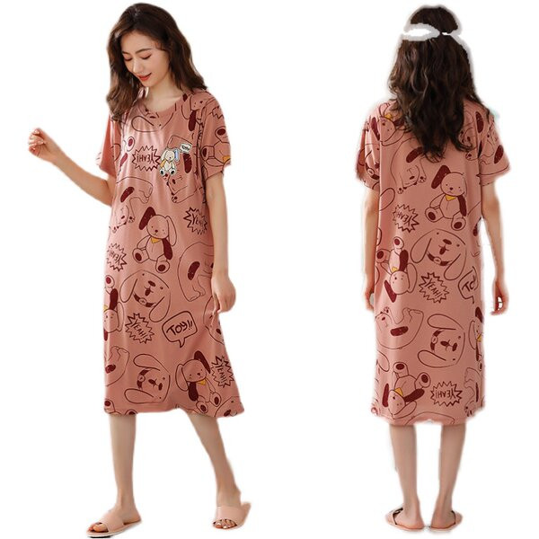 Нов модел дамска нощница с овално деколте и къс ръкав за кърмачки 