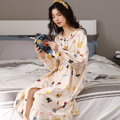 Camasa de noapte dama model nou cu maneci lungi - potrivita pentru mamicile care alapteaza