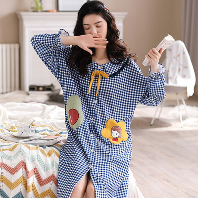 Camasa de noapte dama model nou cu maneci lungi - potrivita pentru mamicile care alapteaza