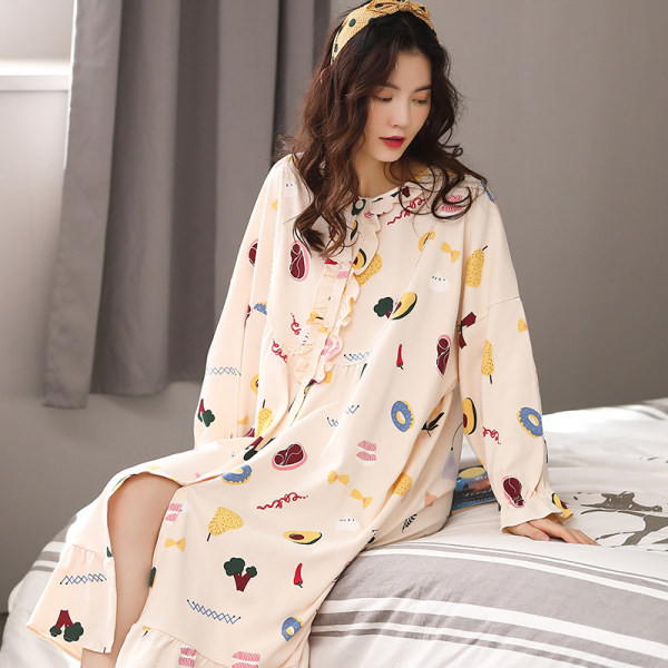 Camasa de noapte dama model nou cu maneci lungi - potrivita pentru mamicile care alapteaza