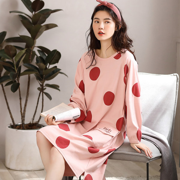 Camasa de noapte dama model nou cu maneci lungi - potrivita pentru mamicile care alapteaza