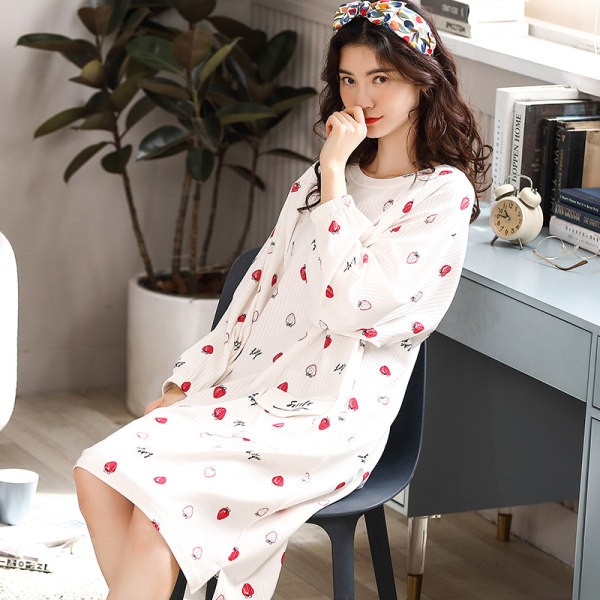 Camasa de noapte dama model nou cu maneci lungi - potrivita pentru mamicile care alapteaza