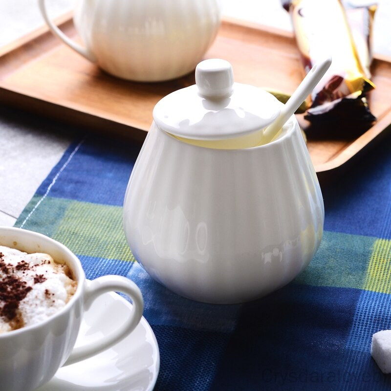Plain White Bone China Cafe Sugar Bowl krémcsónak, Sütőtök kreatív dizájn, Cafe tejeskancsó, Tejkancsó, Kávétartozékok
