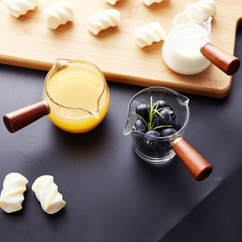 Ξύλινη λαβή Μίνι κανάτα γάλακτος καφέ Μικρό γυάλινο φλιτζάνι Φλιτζάνια σάλτσας Ιαπωνικού στυλ Επιτραπέζια σκεύη Στάμνα γάλακτος Εργαλεία καφέ σπιτιού κουζίνας