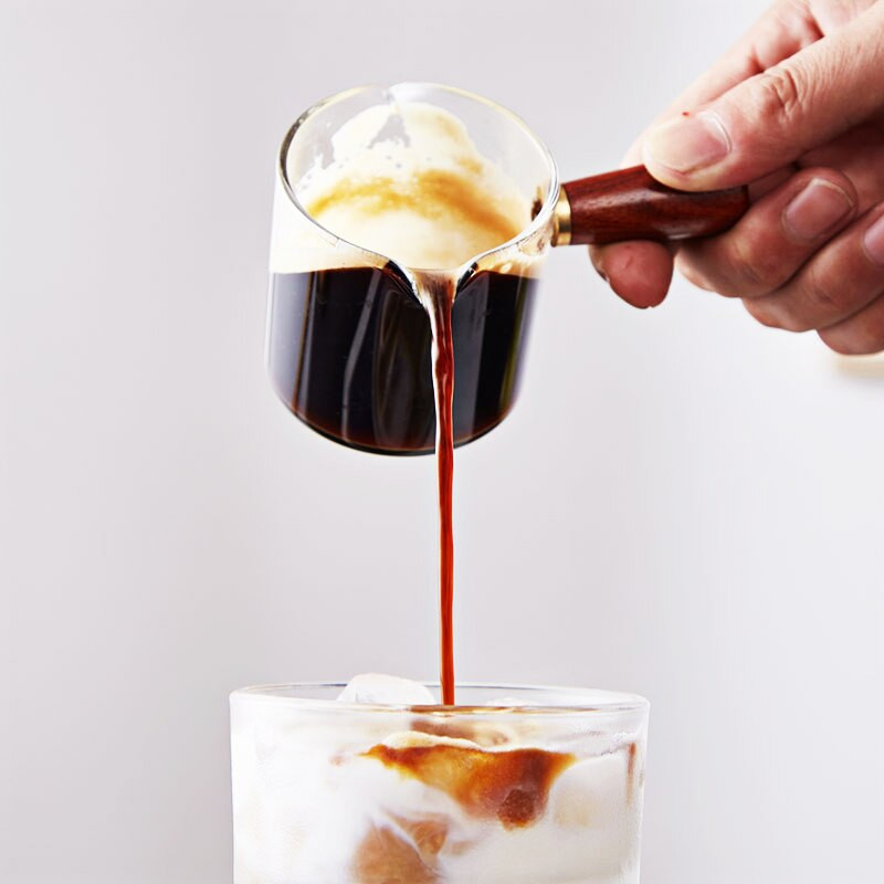 Fa nyelű mini kávés tejkancsó kis üvegpohár Japán stílusú szószcsészék Evőeszközök Tejkancsó Otthoni Konyha Kávéeszközök