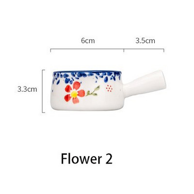 Keraminis mini pieno puodelis su rankena Japoniško pieno putojimo ąsočiai Kavos cukraus pieno puodas Braškių gėlių raštas virtuvės indai