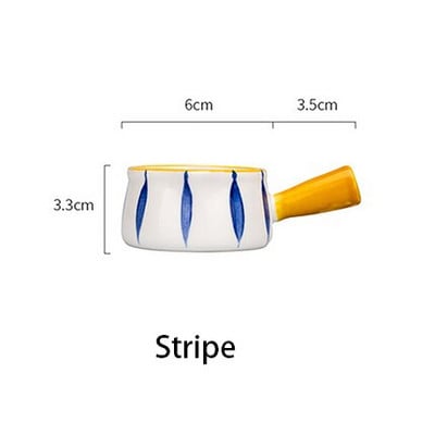 Keraminis mini pieno puodelis su rankena Japoniško pieno putojimo ąsočiai Kavos cukraus pieno puodas Braškių gėlių raštas virtuvės indai