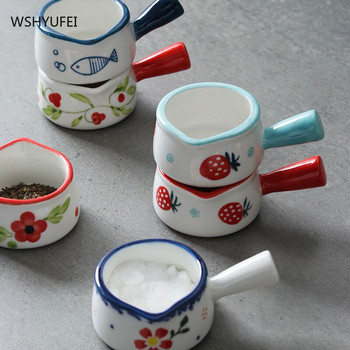 Ιαπωνική δημιουργική κεραμική μικρή κατσαρόλα γάλακτος με λαβή χωρίς επίστρωση συμπλήρωμα παιδικής τροφής Μίνι γάλα για καφέ προμήθειες κουζίνας