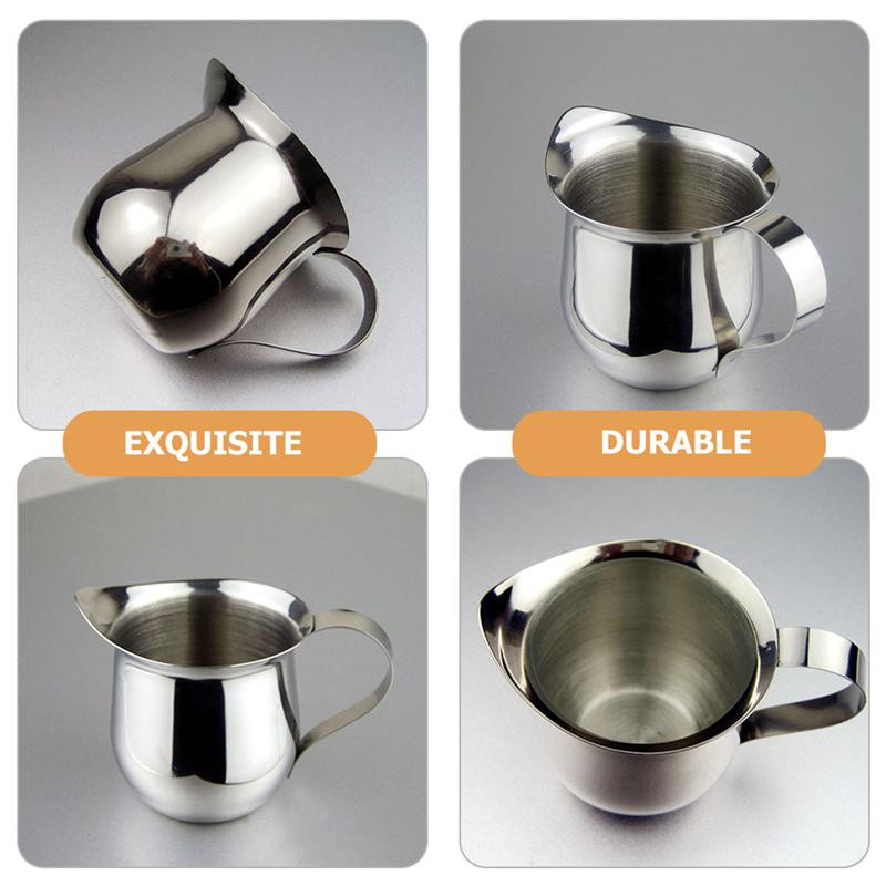 2 komada Vrč od nehrđajućeg čelika Vrč za mlijeko Šalica za kavu Šalica za šećer Kava Staklenka za mlijeko Izrada mlijeka Cvijet Kljun Šalica za milkshake Šalica za miješanje Mlijeko