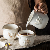 Európai retro tejkancsó délutáni tea kerámia mikrohullámú sütő forró tej mézes csésze nyugati étel szósz garat kávétartó LA550