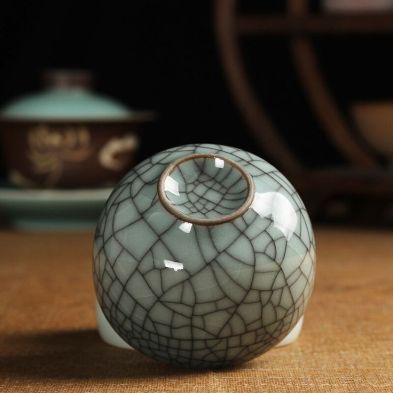 |Celadon Arbatos Puodelis Mažas Arbatos Puodelis Apvalus būgno puodelis Kung Fu arbatos indai Namų apyvokos puodelis mažas arbatos dubuo