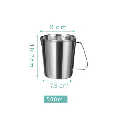 304 rozsdamentes acél mérőpohár mérleg kancsóval tejhabos kancsó Háztartási cappuccino tea kávéscsésze Konyhai sütőeszközök