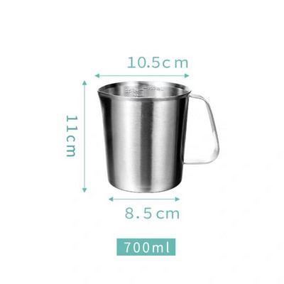 304 rozsdamentes acél mérőpohár mérleg kancsóval tejhabos kancsó Háztartási cappuccino tea kávéscsésze Konyhai sütőeszközök