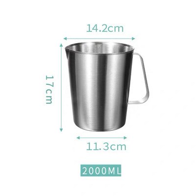 304 rozsdamentes acél mérőpohár mérleg kancsóval tejhabos kancsó Háztartási cappuccino tea kávéscsésze Konyhai sütőeszközök