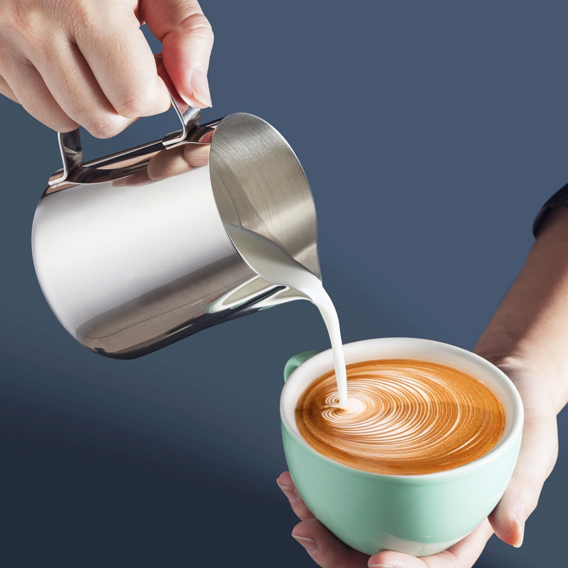 Rozsdamentes acél tejhabos kancsó Espresso kávé Barista Craft Latte Cappuccino tejszínhabos kancsó