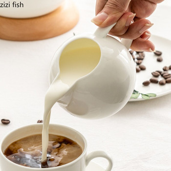 Κλασική λευκή κεραμική κανάτα γάλακτος Βραστήρας Μικρή κανάτα γάλακτος Luxury αγγλικό απογευματινό φλιτζάνι τσαγιού Κούπα καφέ κούπα γάλακτος κανάτα αξεσουάρ καφέ