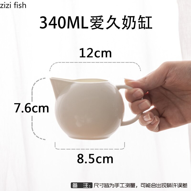 Klasszikus fehér kerámia tejkanna vízforraló Kis tejkancsó Luxus angol délutáni teáscsésze kávés bögre bögre tejeskancsó kávétartozékok