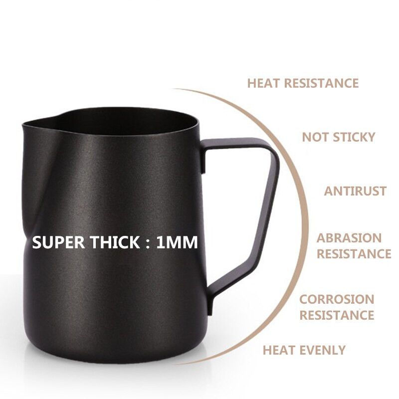 Tartós, rozsdamentes acél tejtartály kávéfüzér csésze Környezetbarát tapadásmentes tejhabos csésze praktikus kávés edény 350/600 ml