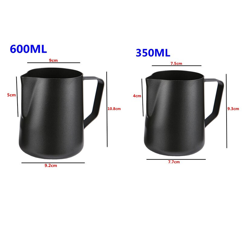 Tartós, rozsdamentes acél tejtartály kávéfüzér csésze Környezetbarát tapadásmentes tejhabos csésze praktikus kávés edény 350/600 ml