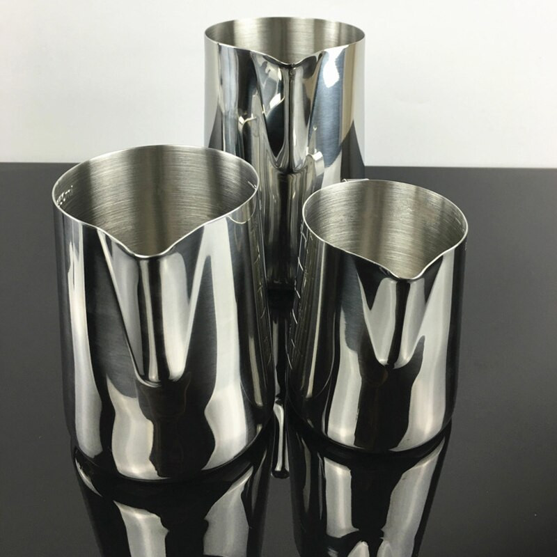 Rozsdamentes acél mérlegjellel Tejhabosító Kancsó Kávéskancsók Kávéskancsó Barista Art Kávé Latte Kávétartozékok