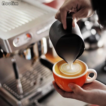 NOOLIM Μαύρη αντικολλητική επίστρωση Κούπα καφέ Κανάτα από ανοξείδωτο ατσάλι Espresso Milk Coffee Frothing Jug Tamper Cup Κούπα 350ml /600ml