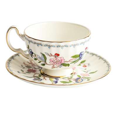 Teáscsésze készlet Bone China kávéscsésze csészealj uzsonnatál Virágok Teáscsésze Délutáni teás edények Kávékészlet Irodai italkészletek