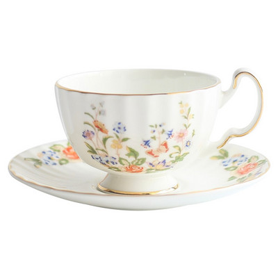 Teáscsésze készlet Bone China kávéscsésze csészealj uzsonnatál Virágok Teáscsésze Délutáni teás edények Kávékészlet Irodai italkészletek