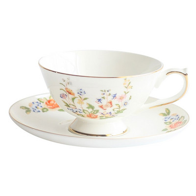 Teáscsésze készlet Bone China kávéscsésze csészealj uzsonnatál Virágok Teáscsésze Délutáni teás edények Kávékészlet Irodai italkészletek