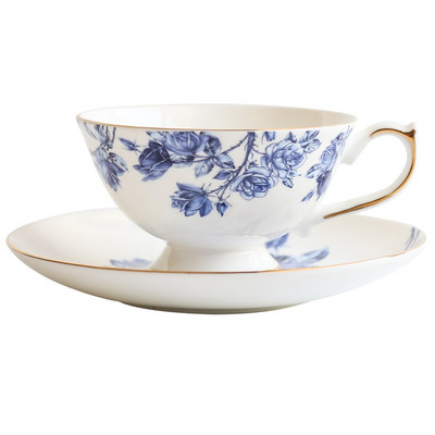 Teáscsésze készlet Bone China kávéscsésze csészealj uzsonnatál Virágok Teáscsésze Délutáni teás edények Kávékészlet Irodai italkészletek