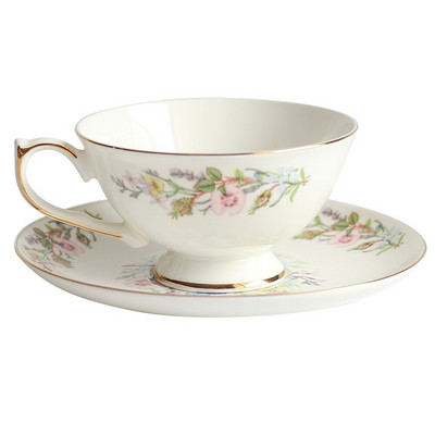 Teáscsésze készlet Bone China kávéscsésze csészealj uzsonnatál Virágok Teáscsésze Délutáni teás edények Kávékészlet Irodai italkészletek