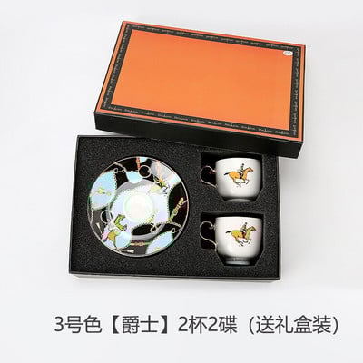 2 бр. Арабска чаша за кафе Костен Китай Еспресо Комплект чинии за чаши за кафе Чаши за кафе Чаша за кафе Специализирани съдове за кафе лате