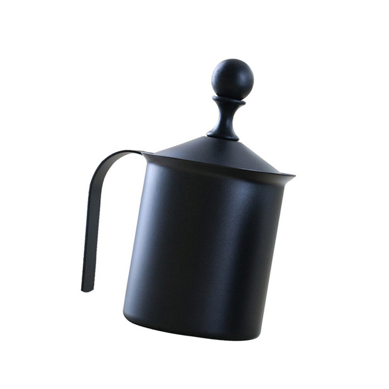 Spumă dublă din oțel inoxidabil Spumă manuală Ustensile de cafea pentru Cappuccino Latte (400cc)