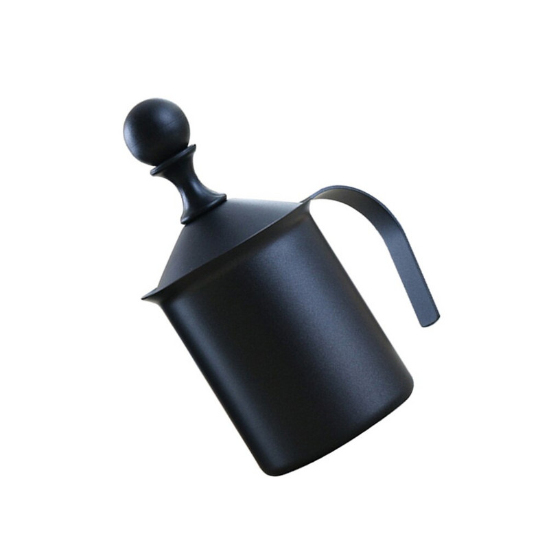 Spumă dublă din oțel inoxidabil Spumă manuală Ustensile de cafea pentru Cappuccino Latte (400cc)