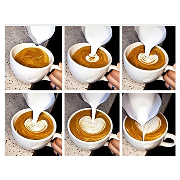 LUDA Tejkancsó Tejkancsó Rozsdamentes acél tejedények Tejhabosítóhoz Craft Kávé Latte Tejhabos Kancsó Latte Art (200