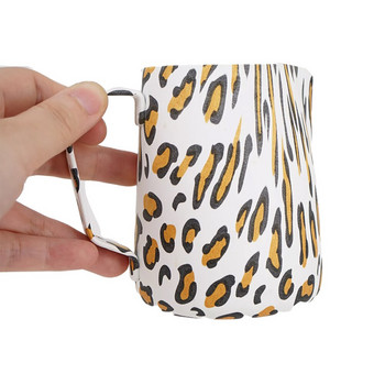 300/600ml Leopard Pattern Coffee Pitcher Milk Cang Frothing Pull Flower Cup Espresso Tools Cafe Accessories For Barista