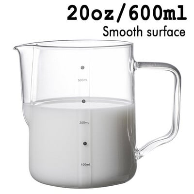 Üveg tejhabosító kancsó színes tejkancsó Kávékávé tejhabos kancsó Eszpresszó tejkancsó Barista 20oz/600ml