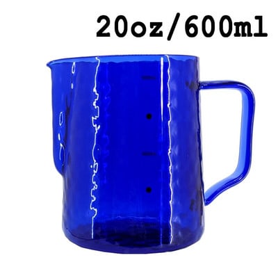 Üveg tejhabosító kancsó színes tejkancsó Kávékávé tejhabos kancsó Eszpresszó tejkancsó Barista 20oz/600ml